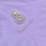 Napkins, Lavender, Gold Foil Crest, Nat'l Office Font, Sigma Kappa