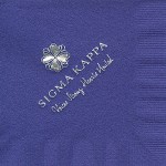Napkin, Purple, Silver Foil, Voices Strong Hearts United, Sigma Kappa