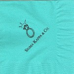Napkin, Aqua, Black Foil Ring Sigma Kappa & Co, Sigma Kappa