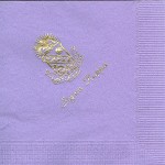 Napkin, Lavender, Gold Foil Crest, Font PA, Sigma Kappa