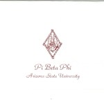 Pi Beta Phi note card, wine thermography (raised print) Font #2