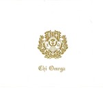 Chi Omega Note Card, Gold Thermography (raised print) Font #10