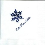 Napkin, White, Blue Foil Snowflake, Font #9, Zeta Tau Alpha