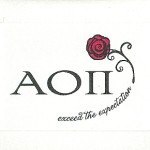 Fold-Over Card, Not Thermography, Flat Printing 2 colors, Alpha Omicron Pi