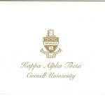 One Color Ink, Fold-over Card, Font #9, Gold Thermography, Kappa Alpha Theta