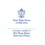 Kappa Kappa Gamma Bid Card, R. Blue Thermography, Font #10