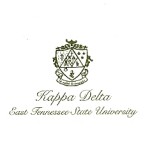 Fold-over card, Olive Thermography, Font #9, Kappa Delta