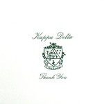 Fold-over card, Emerald Green, Thermography, Font #5, Kappa Delta