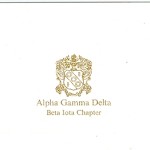 Fold-over card, Gold Thermography, Font #50, Alpha Gamma Delta