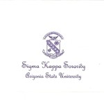 Sigma Kappa Note Card, Purple Thermography, Font #11