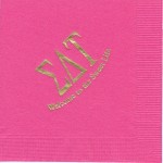 Hot Pink Napkin Sigma Delta Tau Greek with Sweet Life gold foil
