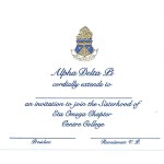 Engraved Flat Card, Blue Thermography (Raised Print) Font #9, Alpha Delta Pi