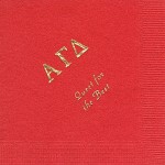 Alpha Gamma Delta Napkin, Red, Gold Foil Greek, Font PA