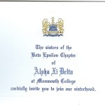 2-color Engraved Flat Card, Reflex Blue Thermography Ink, Fonts #10 &  #19, Alpha Xi Delta
