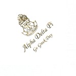 Alpha Delta Pi Go Greek Day napkin, white with gold foil