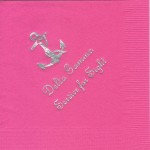 Hot Pink Delta Gamma napkin with silver foil Service for Sight