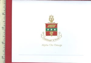 Alpha Chi Omega 3-color engraved fold-over card