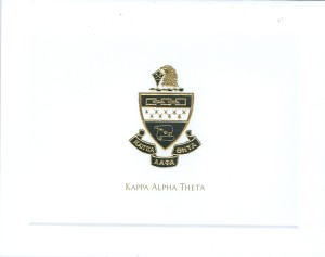 2-color engraved fold-over note card Kappa Alpha Theta