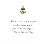 2-Color Engraved Flat Card, Font #5, Kappa Alpha Theta Bid Card