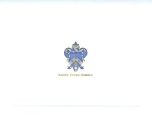 Kappa Kappa Gamma fold-over card - 3 color genuine steel die engraved