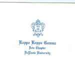 Fold-over Card, Lt. Blue Thermography (raised Ink) Font # 10, Kappa Kappa Gamma Note Card