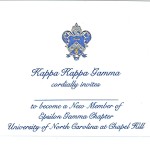 3-color Engraved Flat Card, R.Blue Thermography (raised print) Font #9, Kappa Kappa Gamma bid