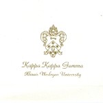 Fold-over Card,Gold Thermography (raised print) Font #2, Kappa Kappa Gamma 