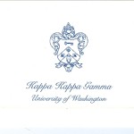 Fold-over Card, Reflex Blue Thermography (raised print) Font #9, Kappa Kappa Gamma 