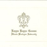 Fold-over Card, Gold Thermography (raised print) Font #10, Kappa Kappa Gamma 