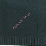 Alpha Chi Omega napkin, Black, Hot Pink Foil, Font Garamond 