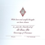 2-color engraved flat card, wine thermography, font #9, Pi Beta Phi bid card