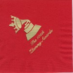 Zeta Tau Alpha red napkin, gold phono, Font special
