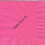 Napkin, Hot Pink, Black Foil, Font Garamond Alpha Delta Pi