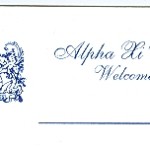 Place Card, Reflex BlueThermography, Alpha Xi Delta, Font #8
