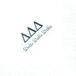 Delta Delta Delta white napkin Light Blue Foil Greek Letters Font PA