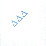 Napkin, White, Light Blue Ink, Large Greek Letters, Delta Delta Delta