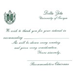 One Color Ink, Emerald Green Thermography, Font #5, Delta Zeta Bid Card