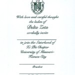 One Color Ink, Emerald Green Thermography, Font #9, Delta Zeta Bid Card