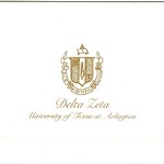 Fold-over Thermography Note Card, Font #9, Delta Zeta