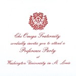 1-Color Ink Flat Card, Red Thermography, Font #5, Chi Omega Preference Invitation