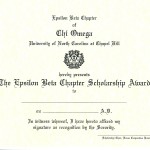 Certificate, Chi Omega