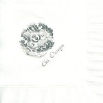 Napkin, White, Silver Foil Crest, Font PA, Chi Omega