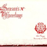 Seasons Greetings, Red Thermography, Red Foil Insert, Chi Omega