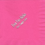 Napkin, Hot Pink, Silver print, Zeta Tau Alpha Live Laugh Love