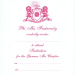 1-color Hot Pink thermography initiation invitation  Font #8 Phi Mu