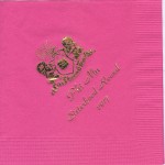 Phi Mu Napkins Hot Pink with gold foil Sisterhood Round