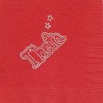 Napkin, Red, White Foil, Large Outline Theta w/stars, Kappa Alpha Theta