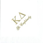 Kappa Delta White Napkin Gold Foil Greek and Go Confidently (Font #8)