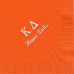 Napkin, Orange, White Foil Greek Letters, font, PA, Kappa Delta