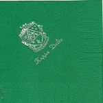 Kappa Delta Napkin, Dk Green, Silver Foil Crest, Font PA
